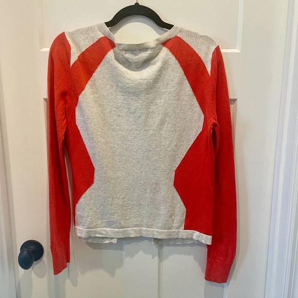 Vintage cabi Cardigan, S, VGUC, Oatmeal/Coral orange, button up. - Picture 4 of 6